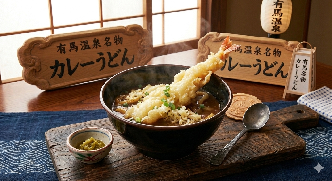 有馬温泉名物のカレーうどん